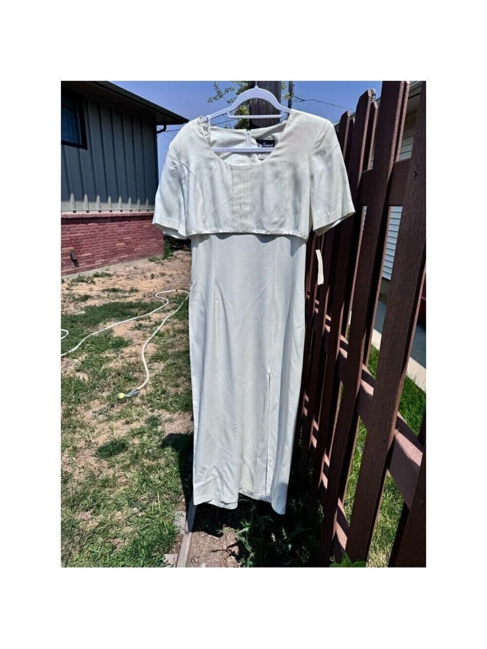 Vintage Sears dress BNWT size 7/8 Be Smart long satiny creamy - Picture 15 of 16